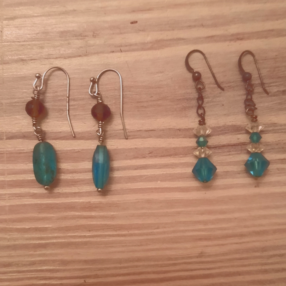Earrings Blue 2 pair